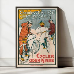 Chainless Cycle Co. - Cykelreklame af Paul Fischer fra 1895