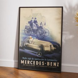 Mercedes-Benz - Vintage bilplakat fra 1935