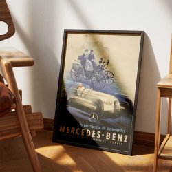 Mercedes-Benz - Vintage bilplakat fra 1935