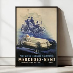 Mercedes-Benz - Vintage bilplakat fra 1935
