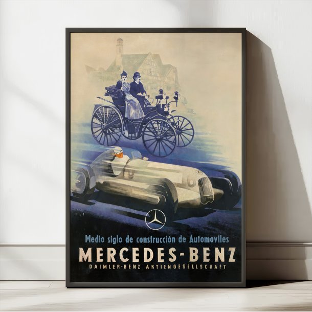 Mercedes-Benz - Vintage bilplakat fra 1935