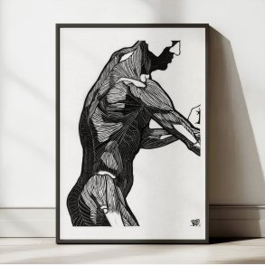 Mandens muskler I - Anatomisk planche fra 1920