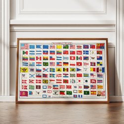 Verdens flag - Historisk planche med nationalflag