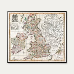 Kort over England, Skotland og Irland fra 1687