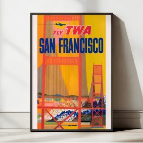 Fly TWA - San Francisco rejseplakat fra 1957