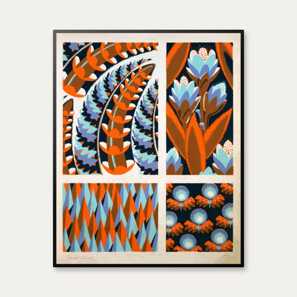 Fire plantekompositioner - Art Deco plakat fra 1928