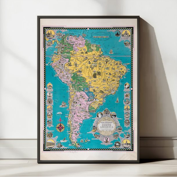 South America - Pictorial Map - Illustreret kort over Sydamerika