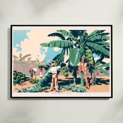Bananh�st p� Jamaica - Reklameplakat af Frank Newbould