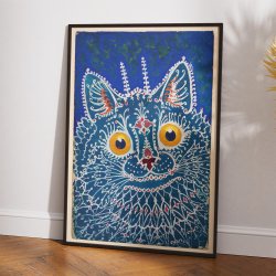 Kat i gotisk stil - Illustration af Louis Wain