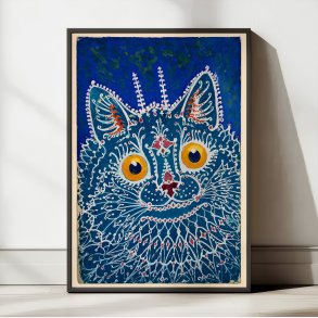 Kat i gotisk stil - Illustration af Louis Wain