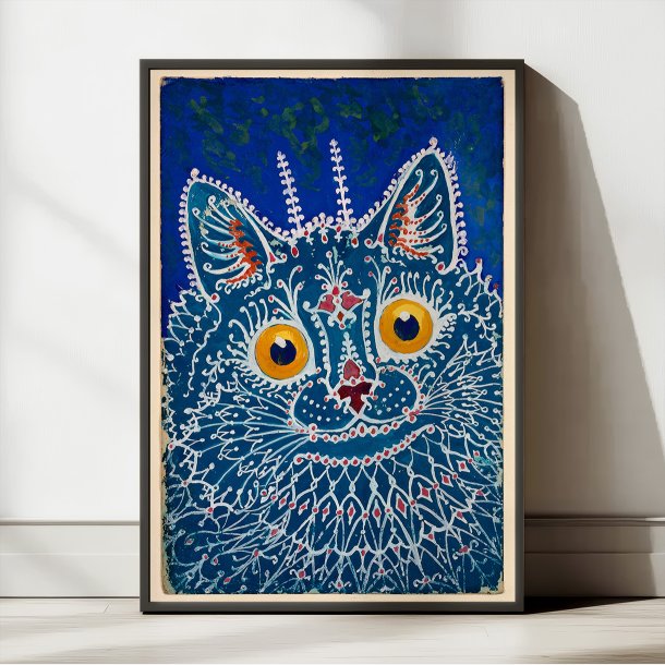 Kat i gotisk stil - Illustration af Louis Wain