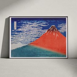 Klart vejr ved Fuji - Tr�snit af Hokusai
