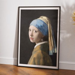 Pige med perle�rering 1665 - Maleri af Johannes Vermeer