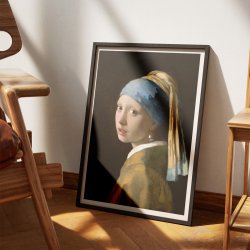 Pige med perle�rering 1665 - Maleri af Johannes Vermeer