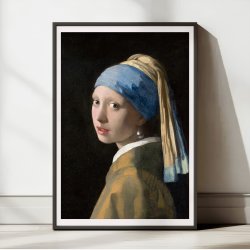 Pige med perle�rering 1665 - Maleri af Johannes Vermeer