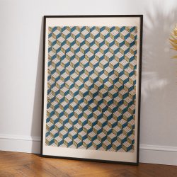 Geometrisk m�nster med trappetrin - Grafisk design fra 1800-tallet