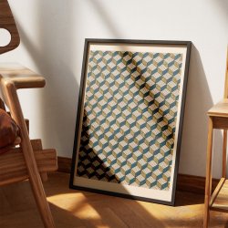 Geometrisk m�nster med trappetrin - Grafisk design fra 1800-tallet