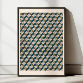 Geometrisk m�nster med trappetrin - Grafisk design fra 1800-tallet