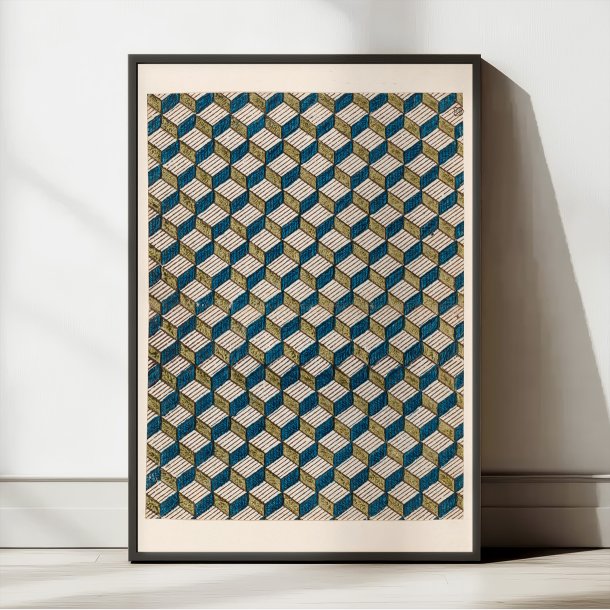 Geometrisk m�nster med trappetrin - Grafisk design fra 1800-tallet