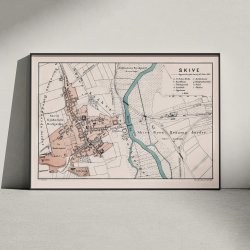 Skive 1875 - Historisk bykort