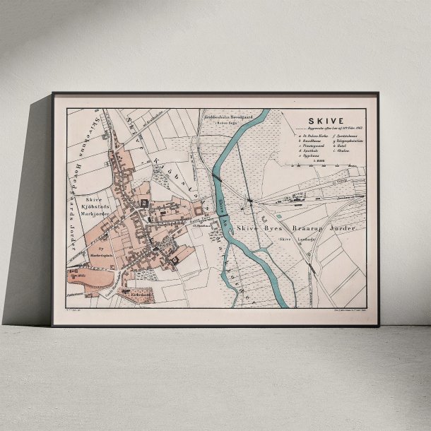 Skive 1875 - Historisk bykort