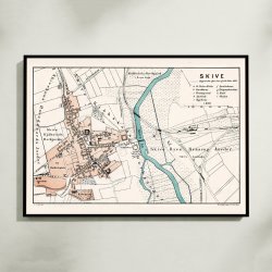 Skive 1875 - Historisk bykort