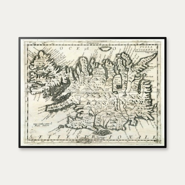Island - Historisk kort af Vincenzo Coronelli fra 1692
