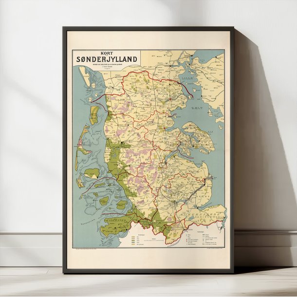 Kort over S�nderjylland 1913 - Historisk og nationalt kort