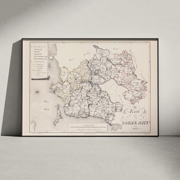 Kort over Sor Amt 1823 - Plakat