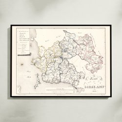 Kort over Sor Amt 1823 - Plakat