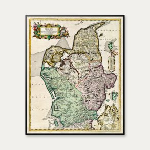 Jyllands fire stifter 1680 - Historisk kort af Frederik de Wit