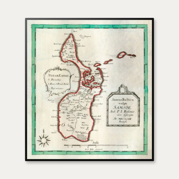 Sams� 1763 - Historisk kort fra Det Danske Atlas