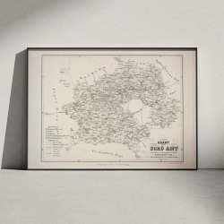 Kort over Sor Amt 1858 - Plakat