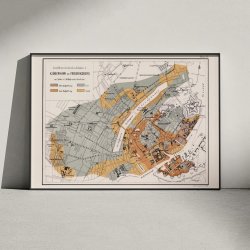 K�benhavn og Frederiksberg jordbund 1878 - Geologisk kort