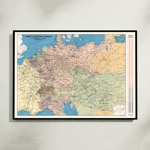 Mellemeuropa 1914 - Historisk krigskort