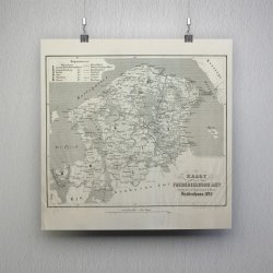 Kort over Frederiksborg Amt 1870 - Plakat