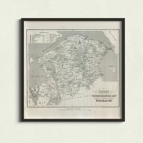 Kort over Frederiksborg Amt 1870 - Plakat