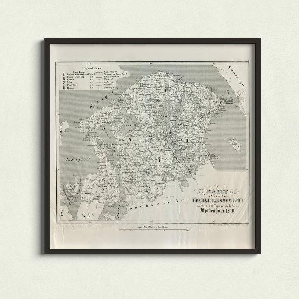 Kort over Frederiksborg Amt 1870 - Plakat