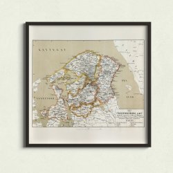 Frederiksborg Amt 1872 - Kort &amp; Plakat