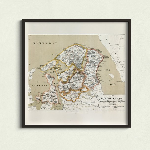Frederiksborg Amt 1872 - Kort &amp; Plakat