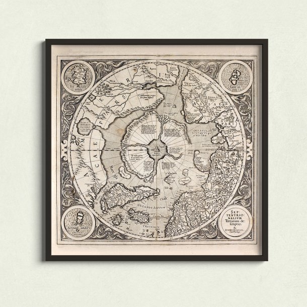 Nordpolen 1606 - Arktisk kort af Gerard Mercator