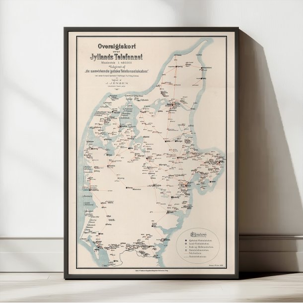 Jyllands Telefonnet 1893 - Historisk kommunikationskort