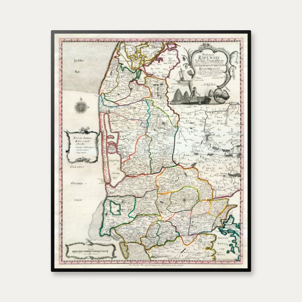 Ribe Stift 1768 - Historisk kort fra Det Danske Atlas