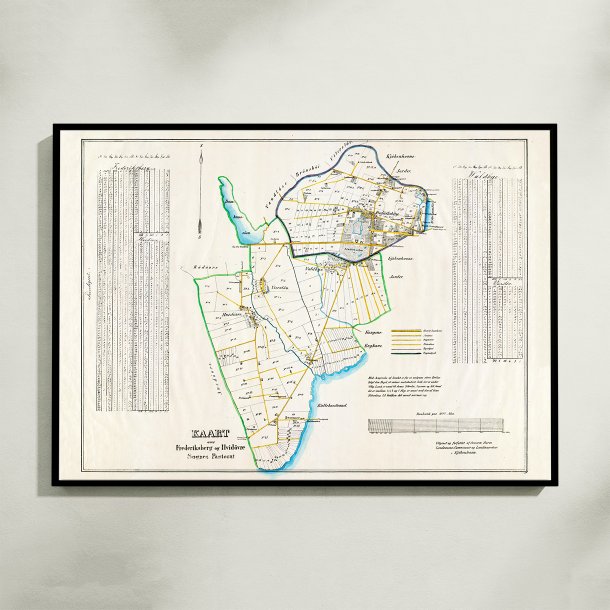 Frederiksberg og Hvidovre 1850 - Historisk sognekort