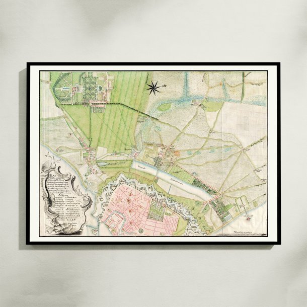 K�benhavn og Frederiksberg Have 1742 - Historisk plan