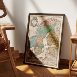 Nordens kroner 1696 - Historisk kort over Danmark, Sverige og Norge