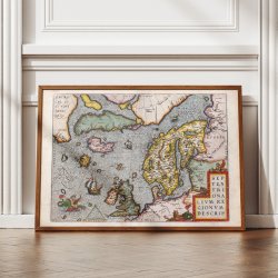 Skandinavien 1602 - Historisk kort af Abraham Ortelius