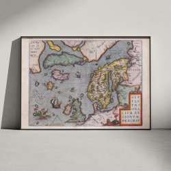 Skandinavien 1602 - Historisk kort af Abraham Ortelius