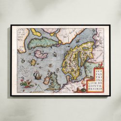 Skandinavien 1602 - Historisk kort af Abraham Ortelius