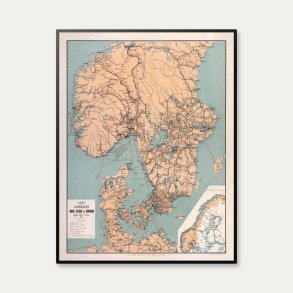 Jernbaner i Norge, Sverige og Danmark 1894 - Historisk jernbanekort